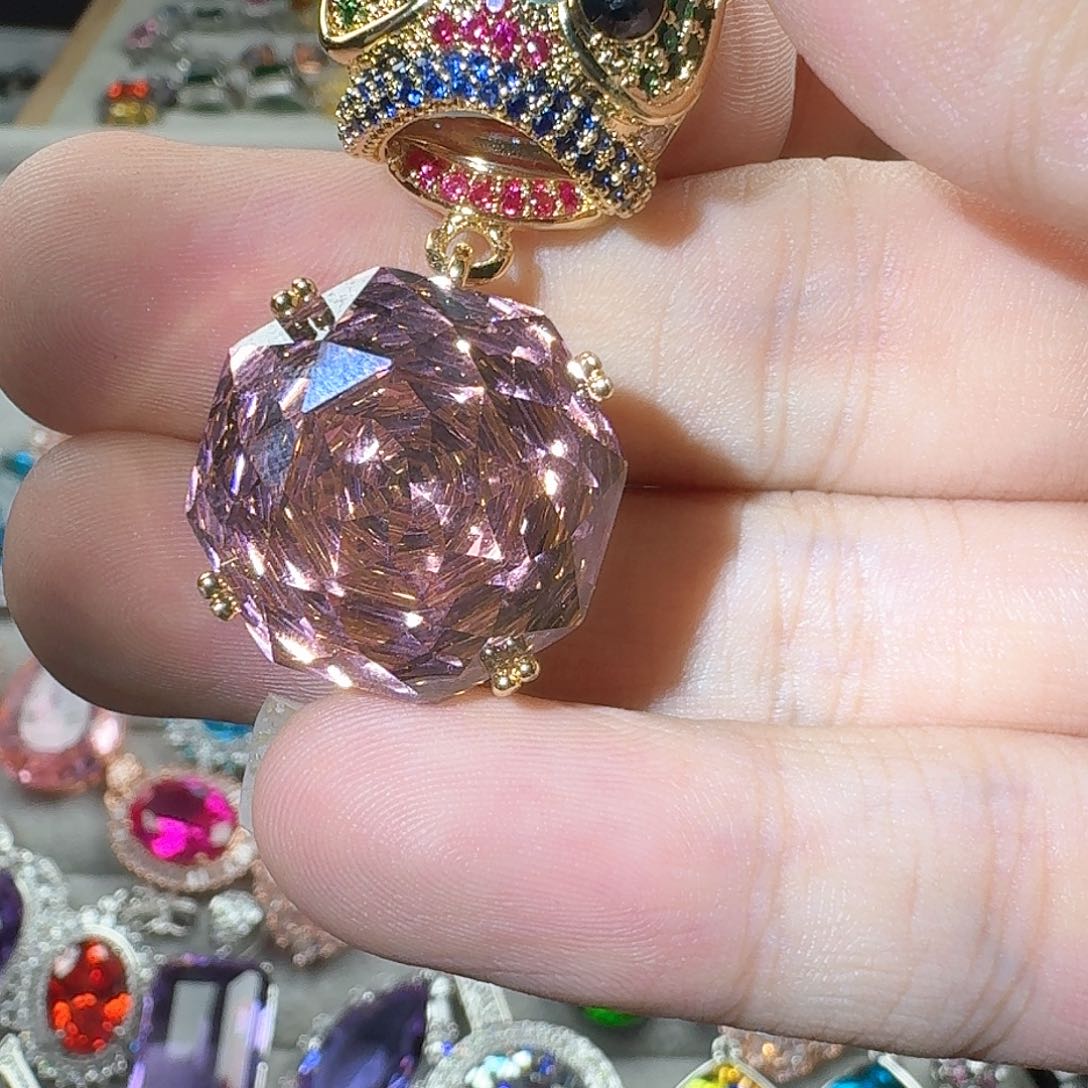 托帕石耳饰银S925镶嵌