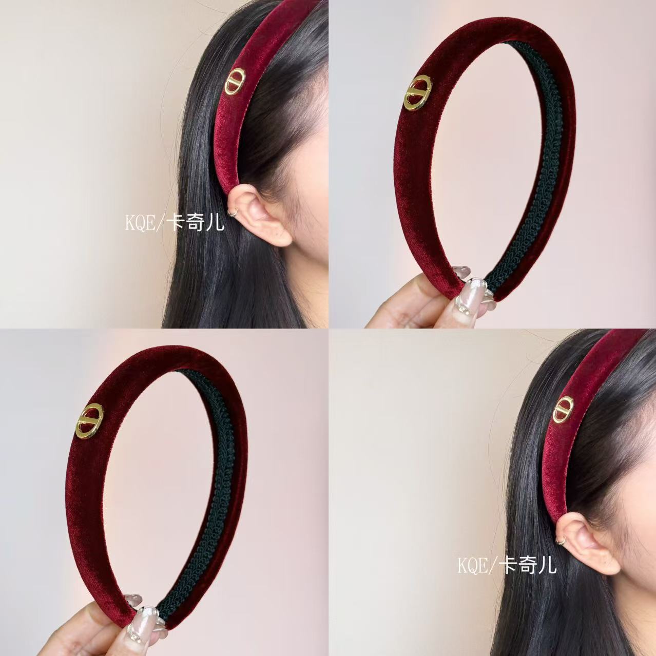 KQE/韩系甜美发箍秋冬新款丝绒头箍气质小香风发饰复古头饰简约