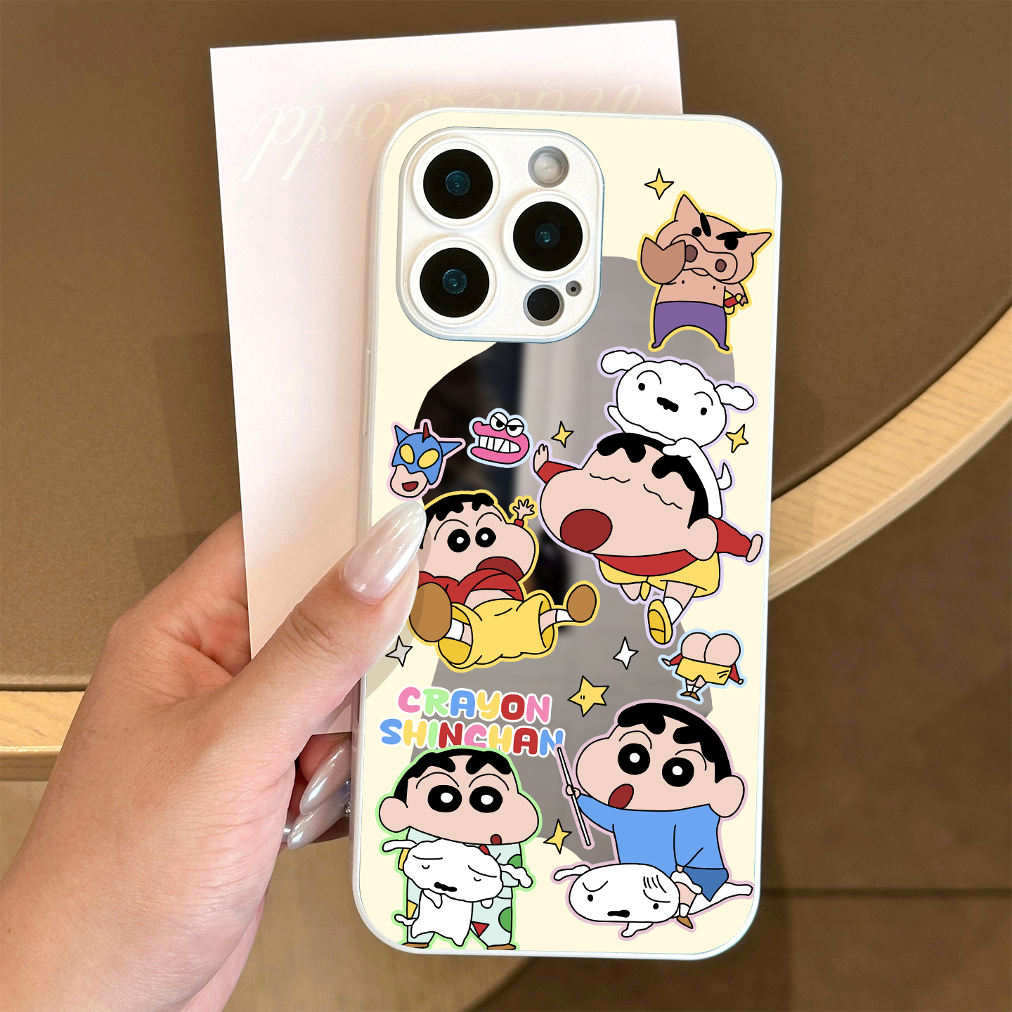 【苹果/华为/荣耀/OPPO/vivo/小米】快乐小新适用镜面防摔女手机壳