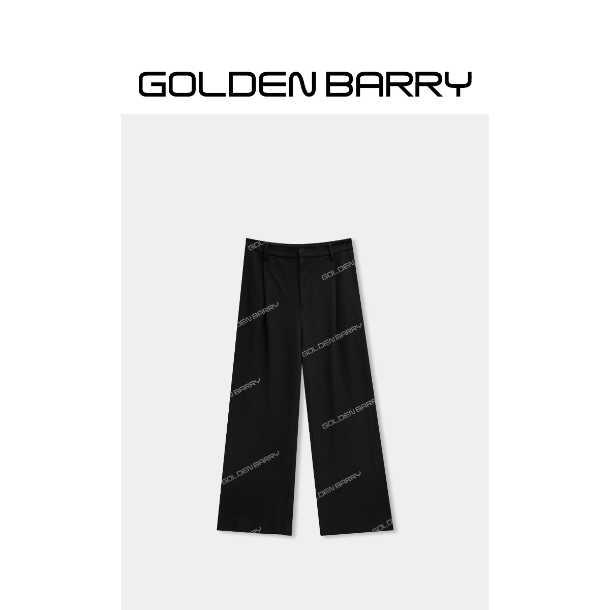 GOLDENBARRY|511107“黑屿漫游”质感高级羊毛阔腿裤