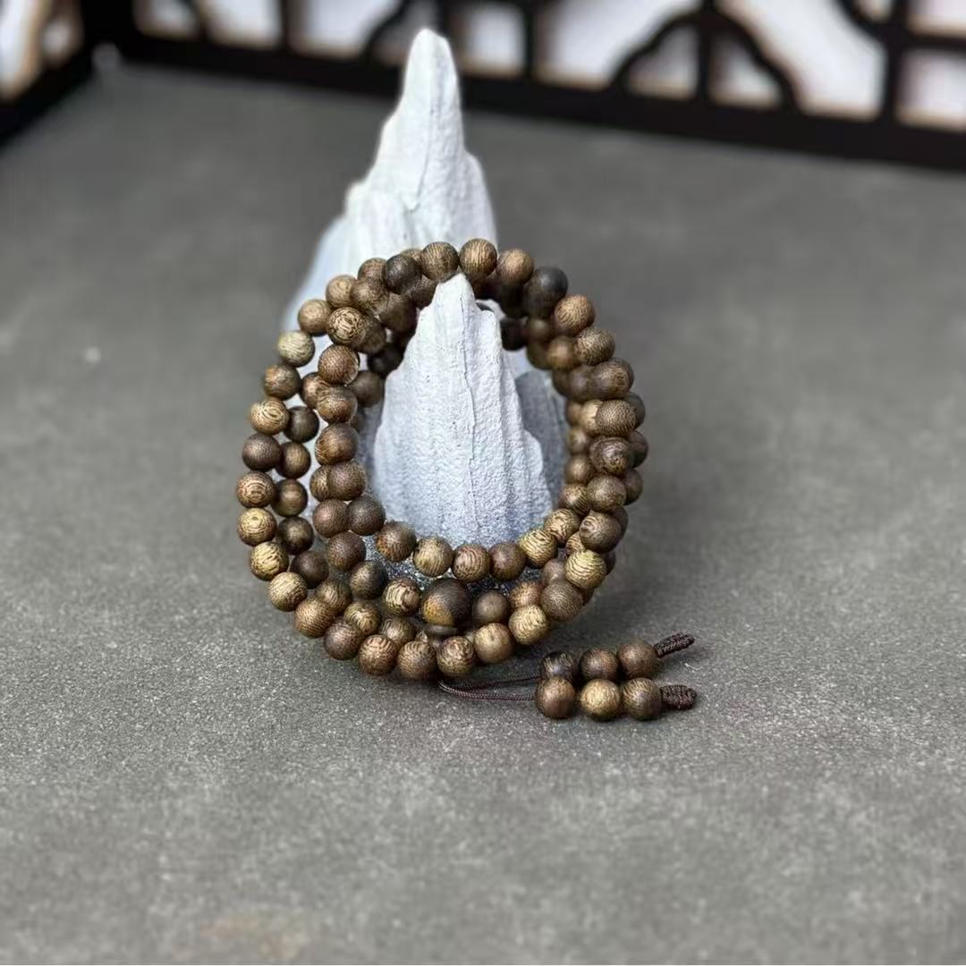 沉香【清泓-玉门关】7MM奇楠沉香圆珠多圈手串（多样性发其一）