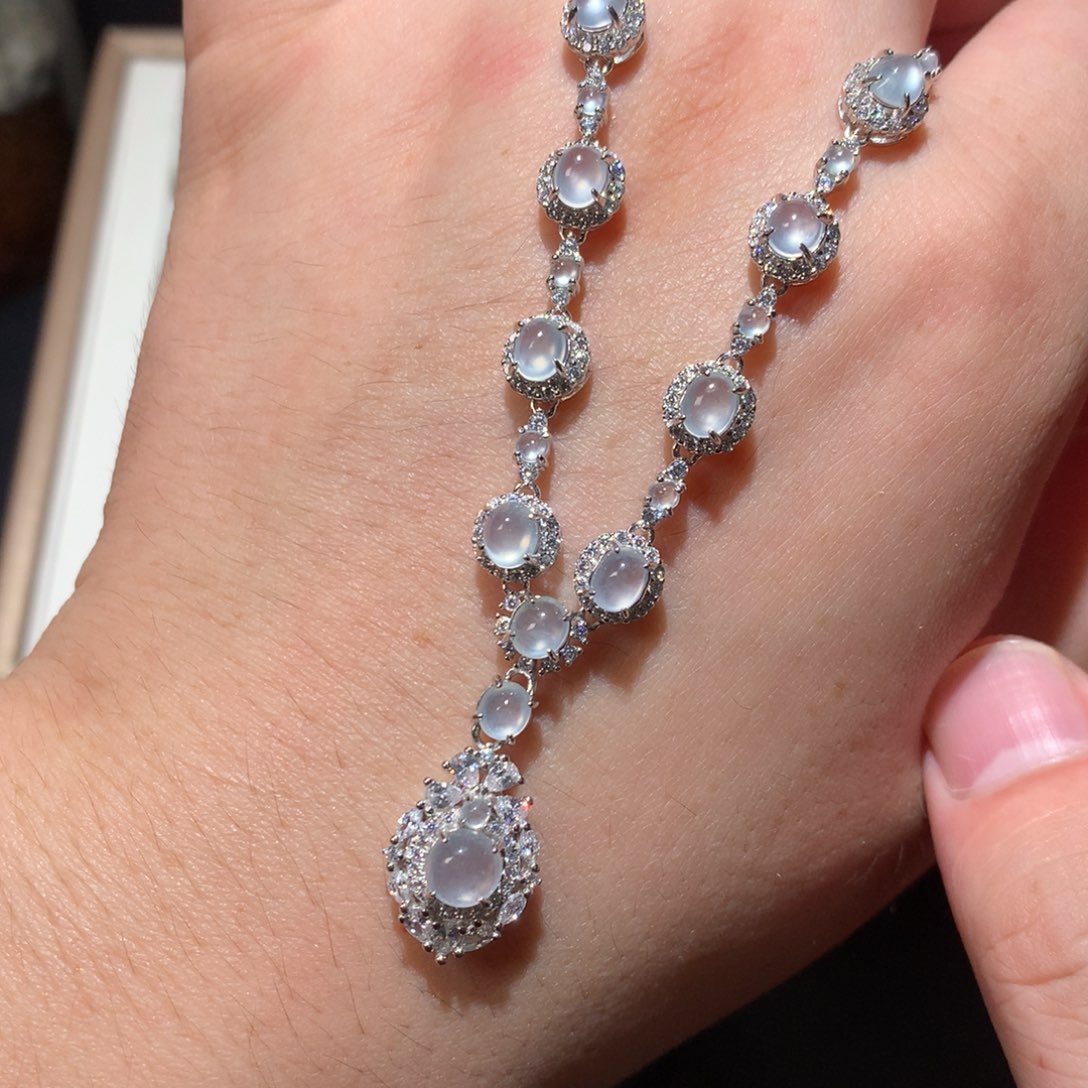 翡翠银S925镶嵌耳饰0008