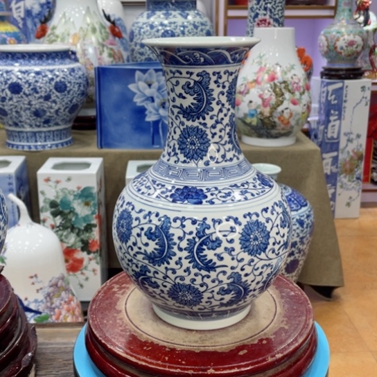 花瓶全手工釉下青花赏瓶