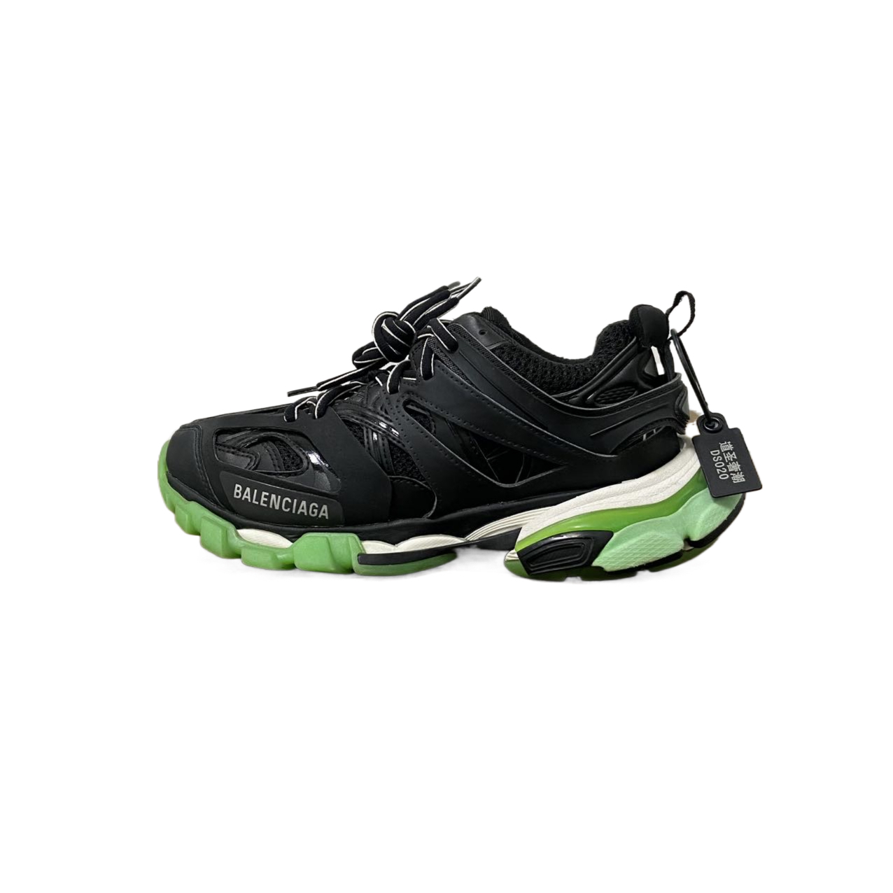 95新 Balenciaga/巴黎世家 38码  track 黑绿老爹鞋  re020