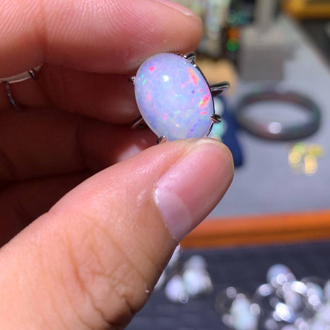 妇***夫欧泊合金欧泊戒指