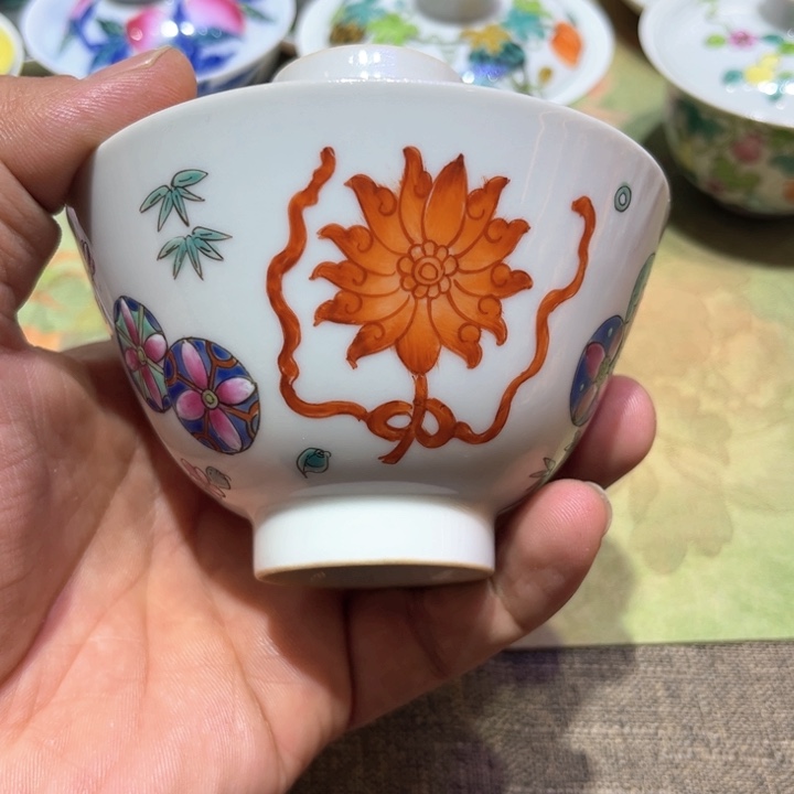 纯手绘精品盖碗杯