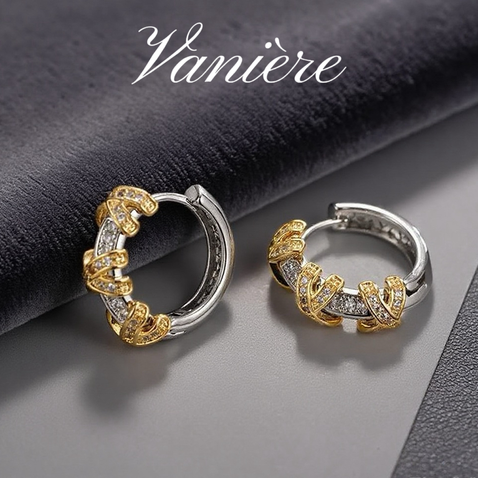 合金锆石耳饰 552 镀真金高奢原创手工定制耳圈百搭