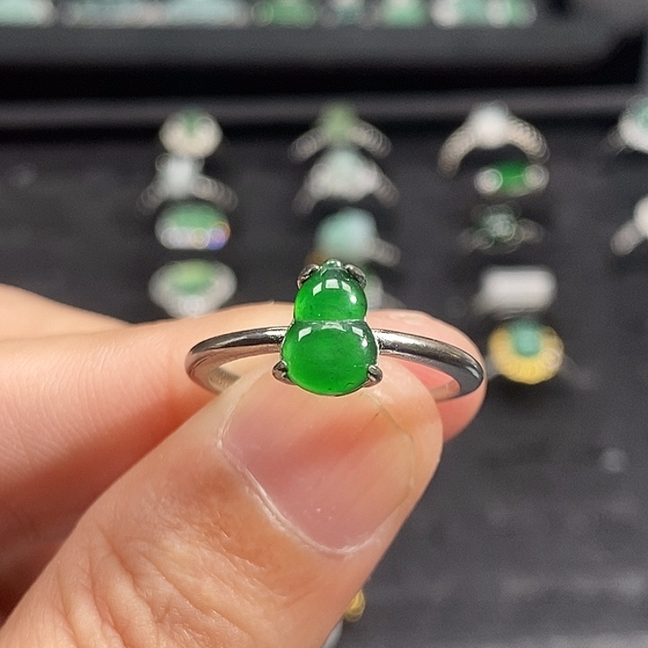 翡翠银S925镶嵌戒指