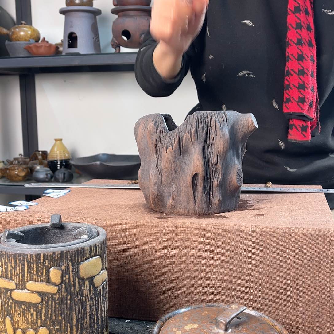 紫泥茶壶紫砂粗陶茶器