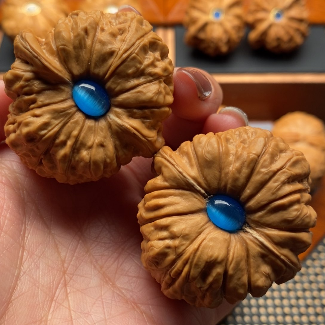 文玩核桃把件*️****44尺寸南瓜吨镶嵌 全