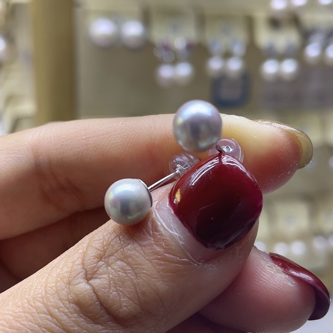 耳饰海水珍珠银S925镶嵌