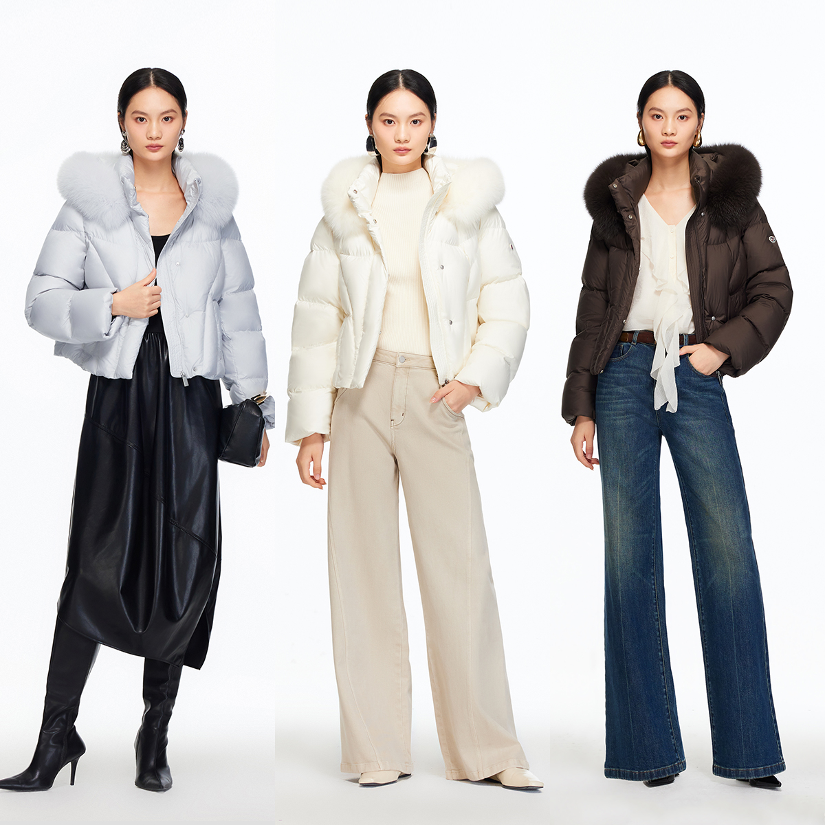 Vero Moda羽绒服2025冬季新款90白鸭绒狐狸毛领羽绒325423009