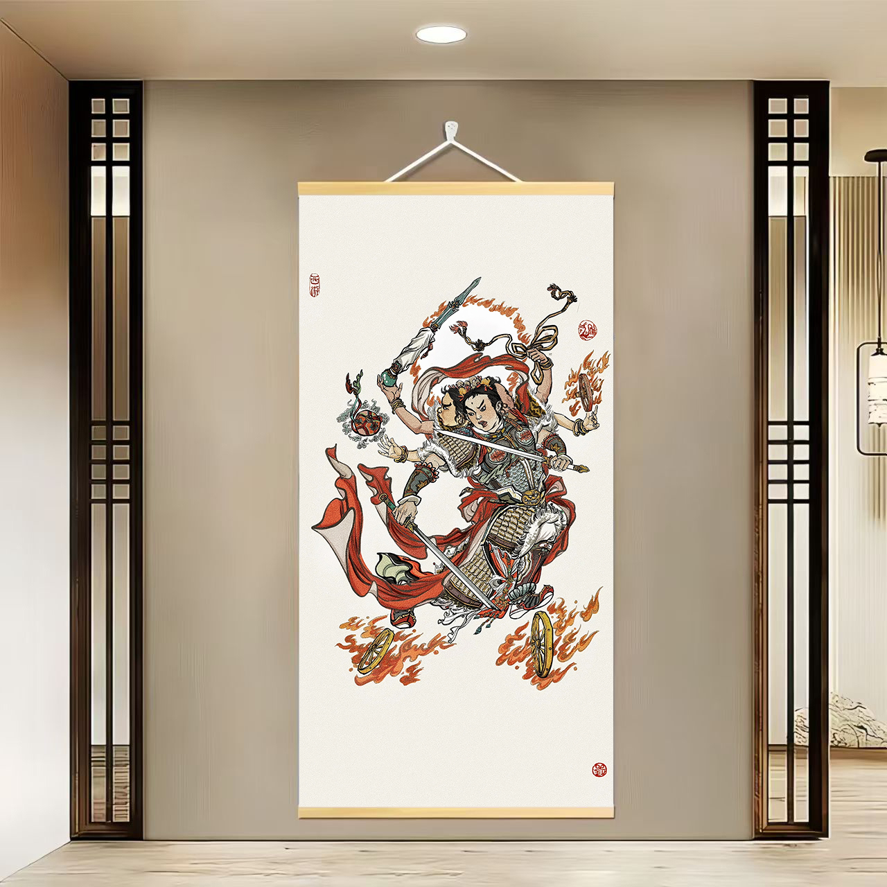 {791三坛海慧大神}60x120cm现代简约挂轴装饰画办公室家居装饰