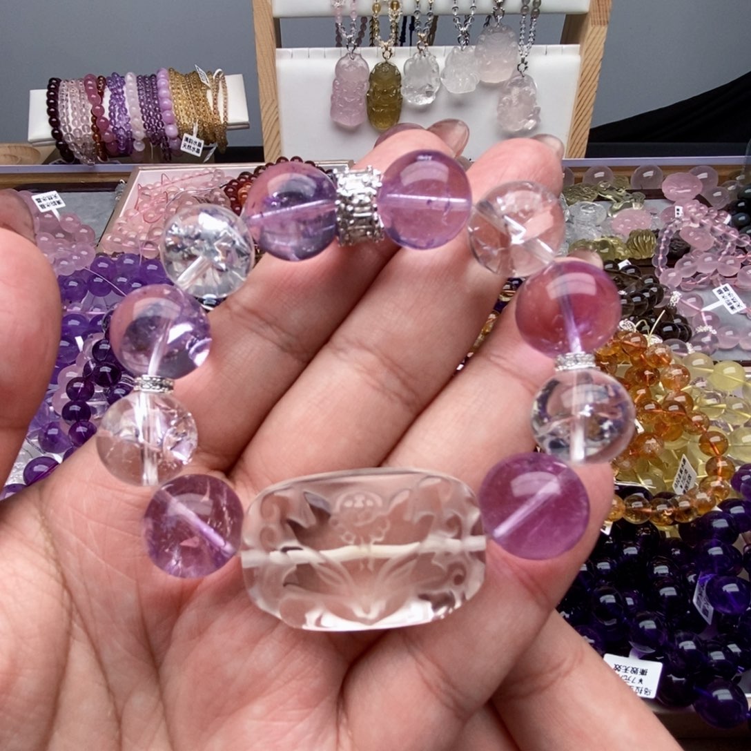 水晶手串未镶嵌天然水晶手串