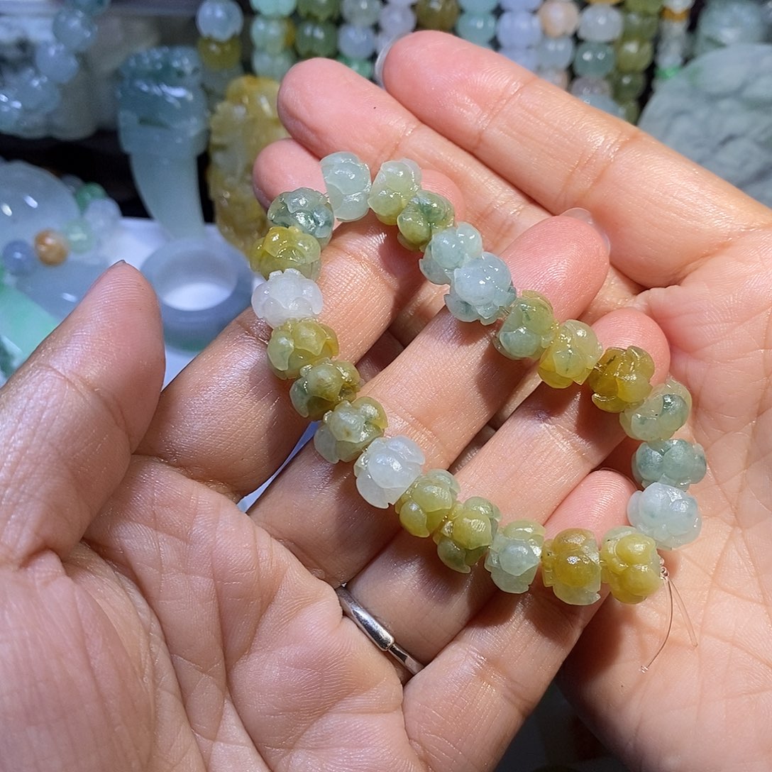 定制翡翠未镶嵌莲花珠