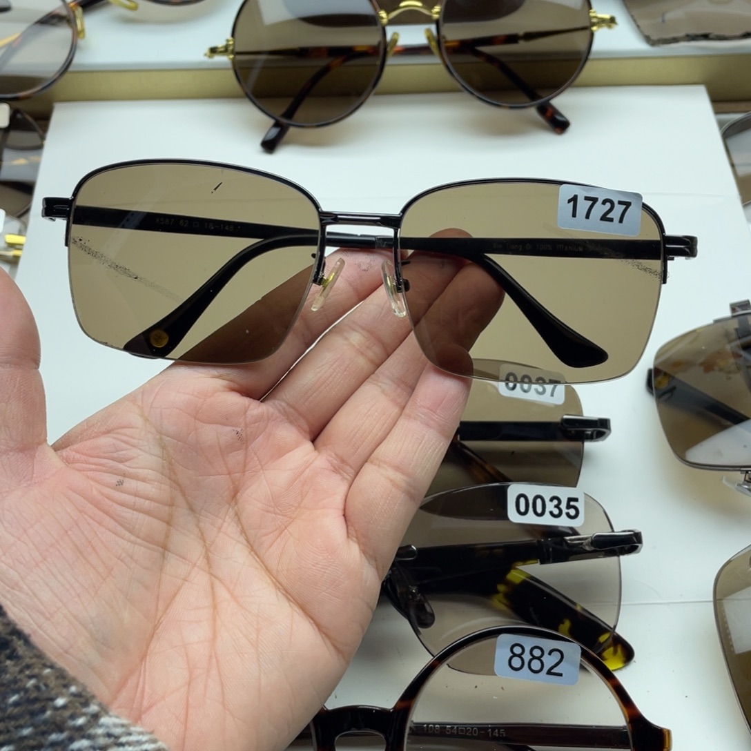 茶水晶半框眼镜 1727