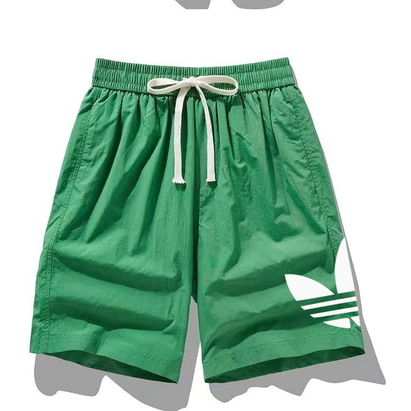 速干短裤潮男字母七分裤运动纯色痞帅夏季宽松百搭情侣印花美式