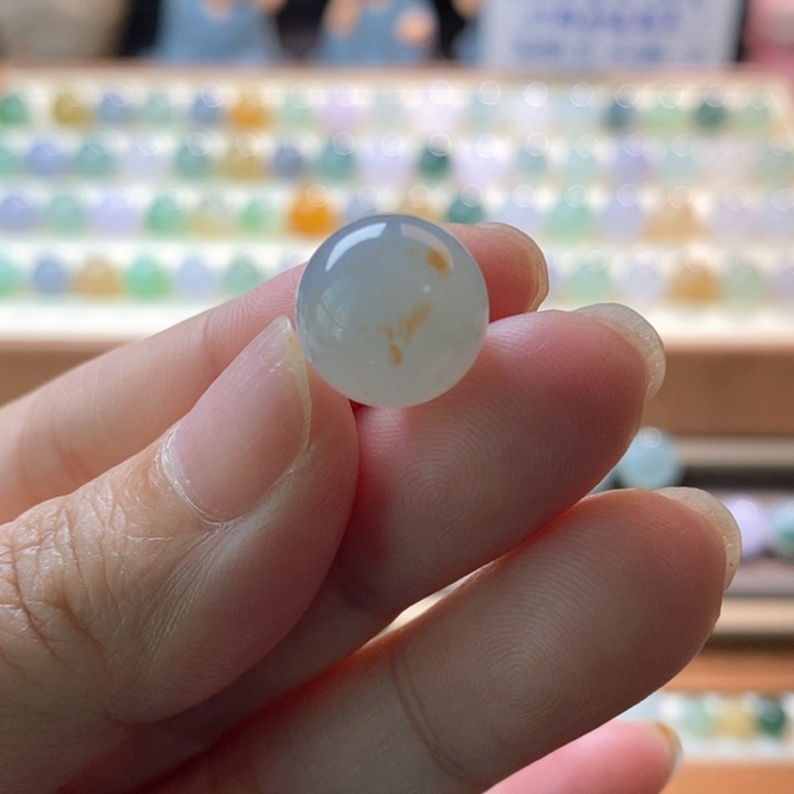 未镶嵌定制翡翠桂花糕圆珠卡12.6 买断不退换