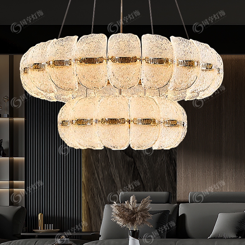 国亨后现代美式轻奢水晶玻璃吊灯大气客厅法式中古复古卧室餐厅灯