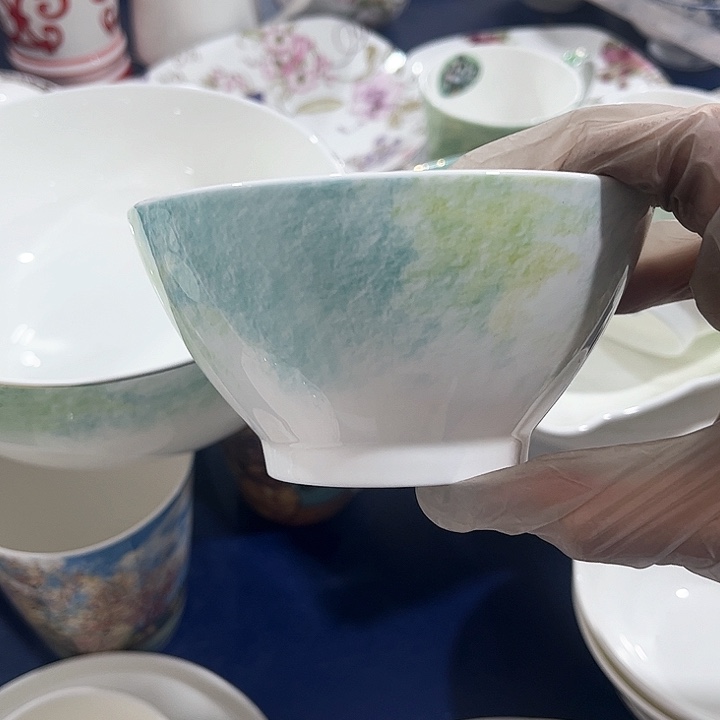 碗微瑕骨瓷碗星河璀璨两只装