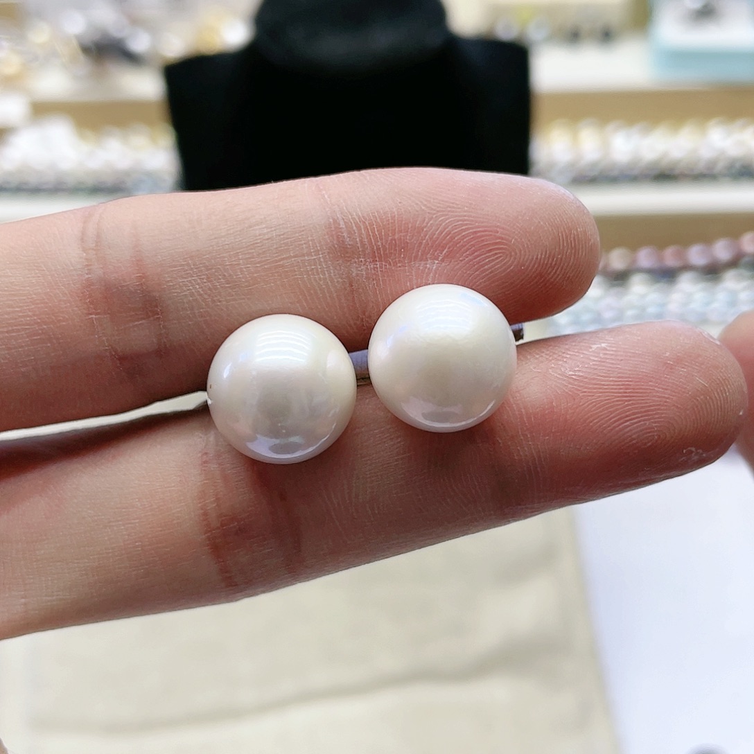 淡水珍珠耳饰银S925镶嵌