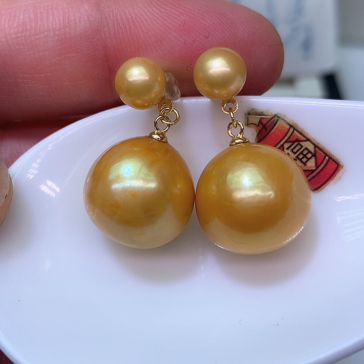 银S925镶嵌耳饰淡水珍珠