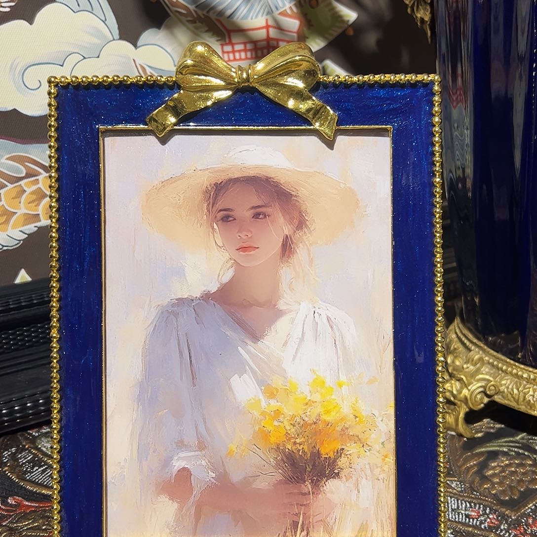 蓝色珐琅彩相框啊啊啊啊