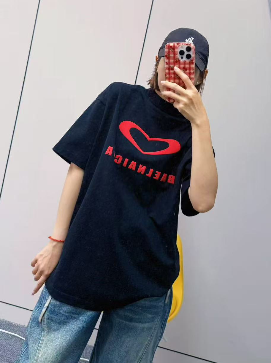 25新品【巴黎限定爱心短袖】立体发泡工艺340克重磅
