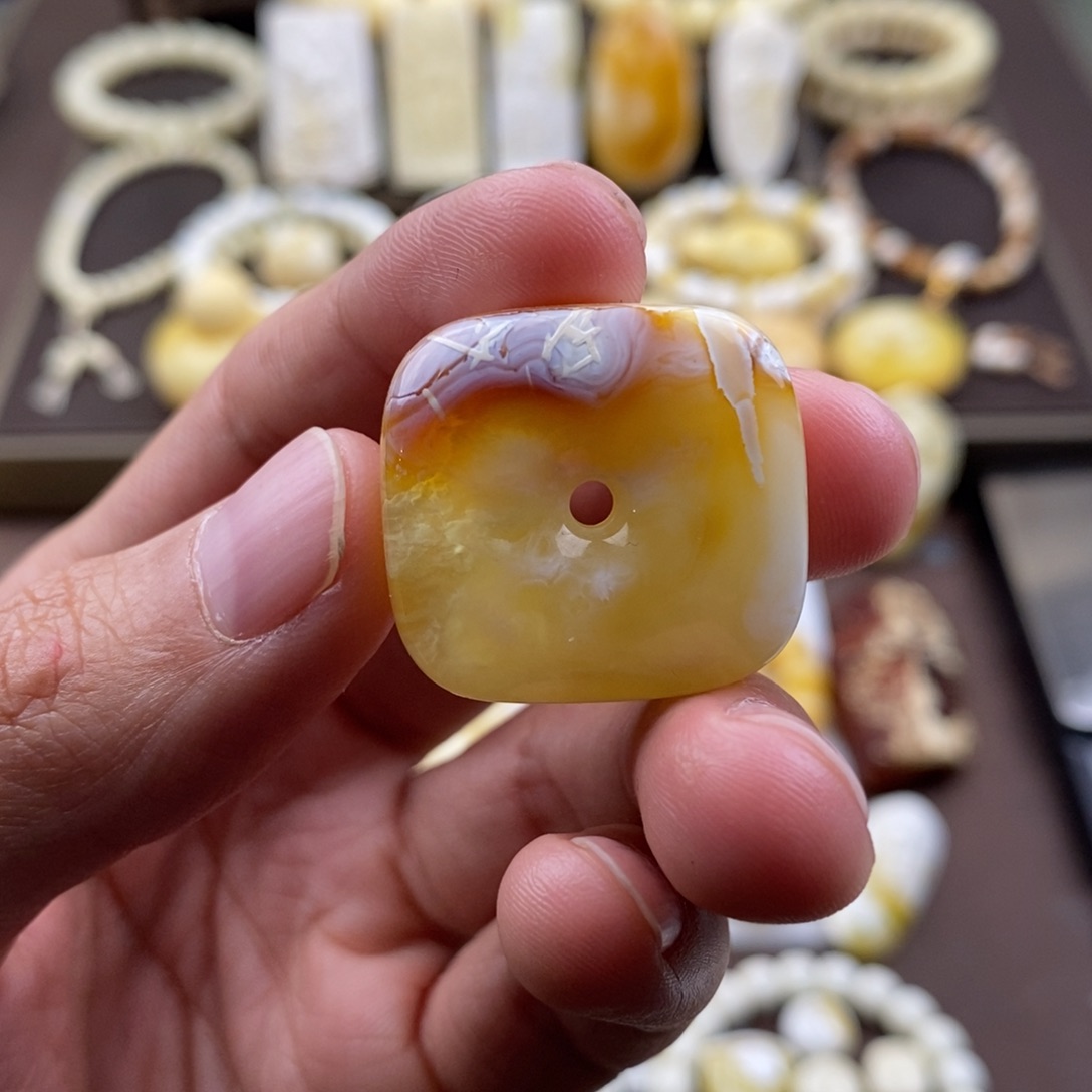 琥珀裸石未镶嵌蜜蜡吊坠项链腰链