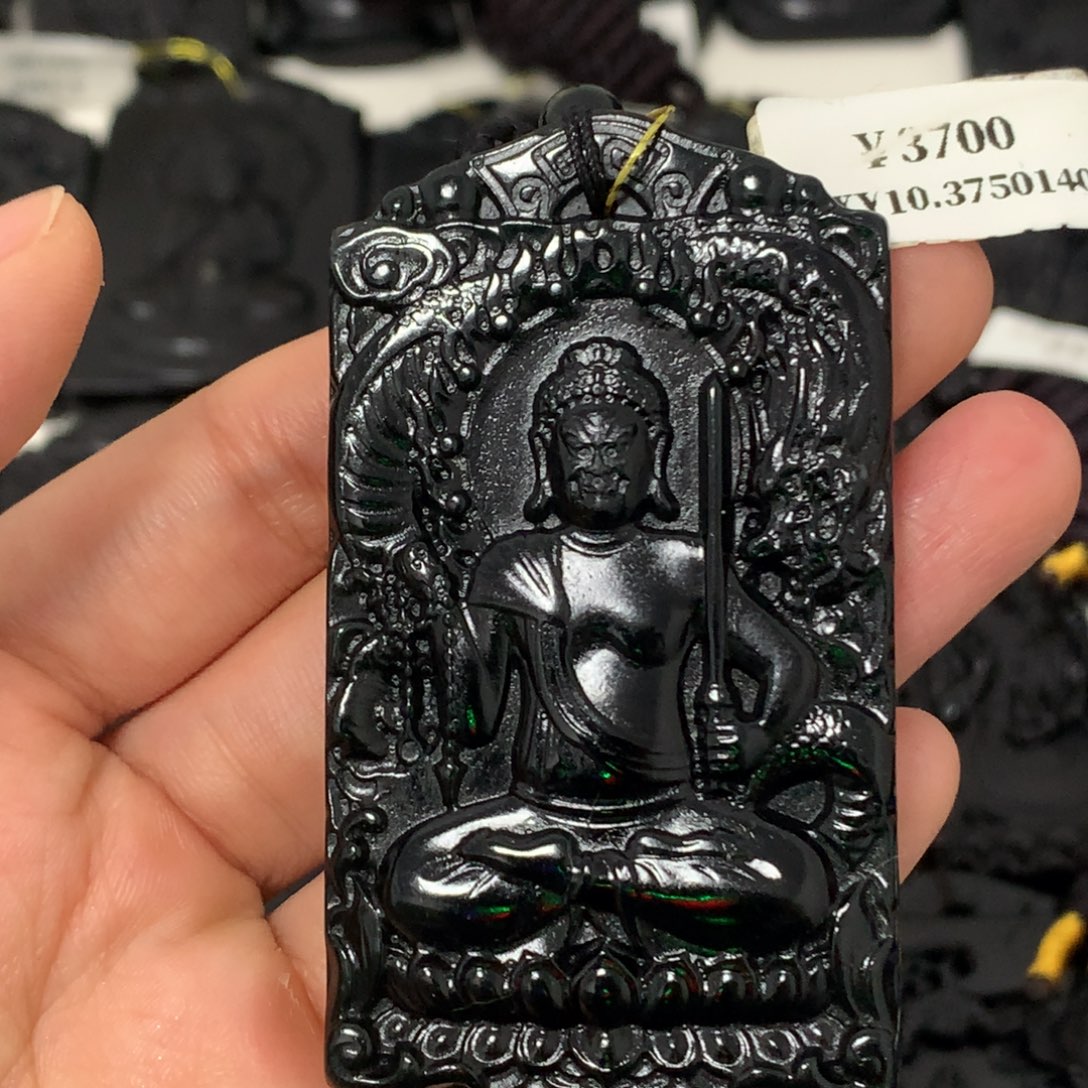 天然缅甸a货钢琴黑挂件