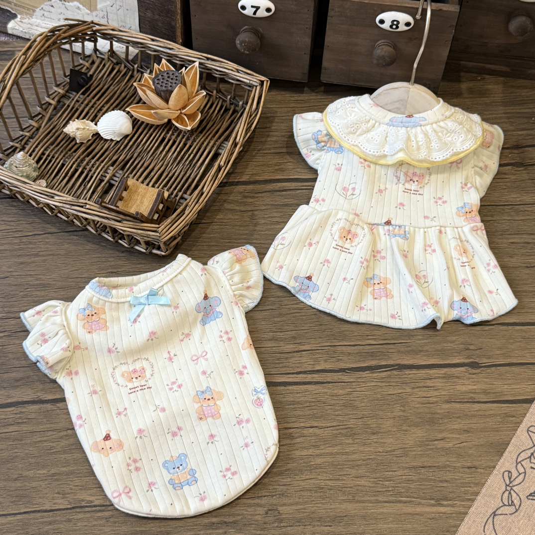 宠物衣服秋季新品可爱飞袖裙子