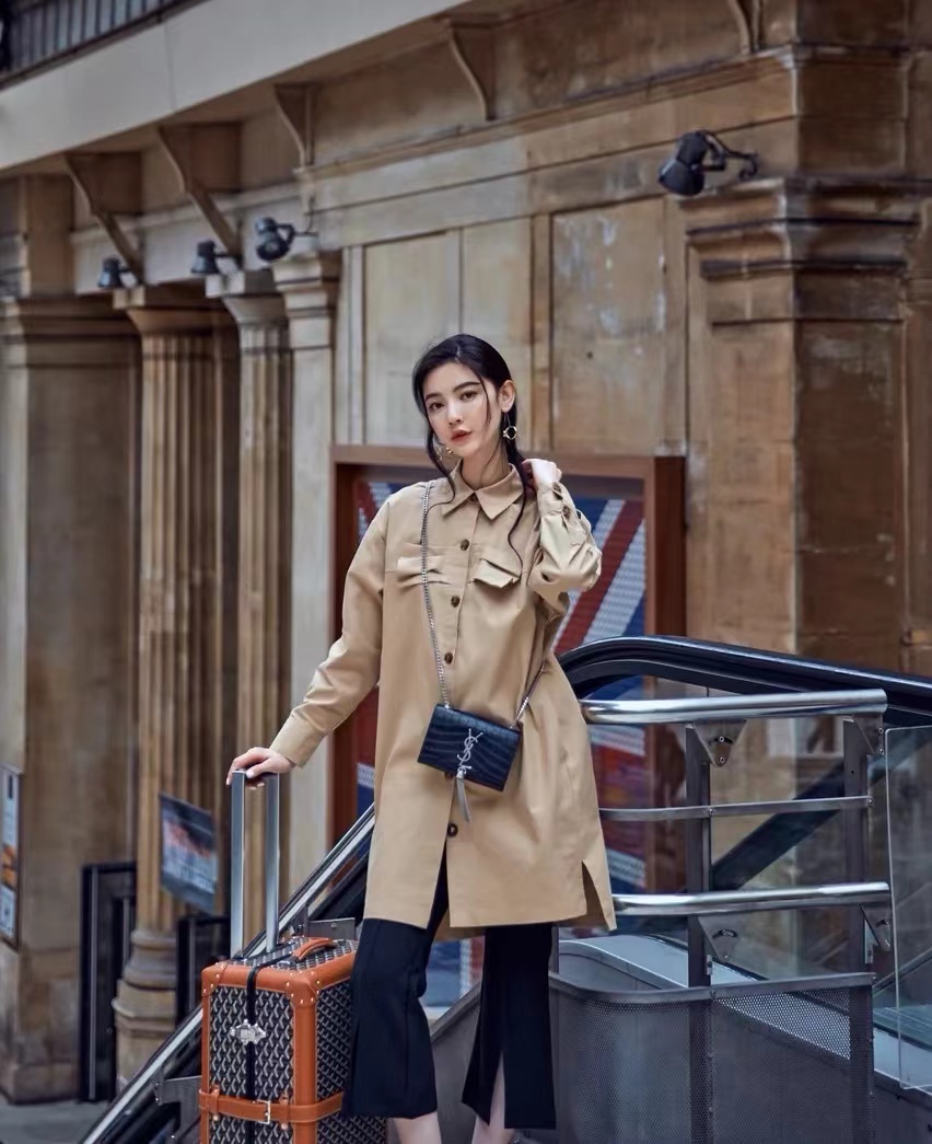 95新 YSL/圣罗兰 黑银压纹Kate包 17cm 12609958
