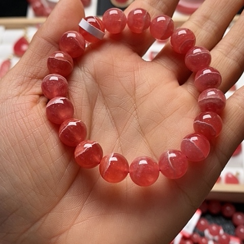 菱锰矿（红纹石）手绳未镶嵌