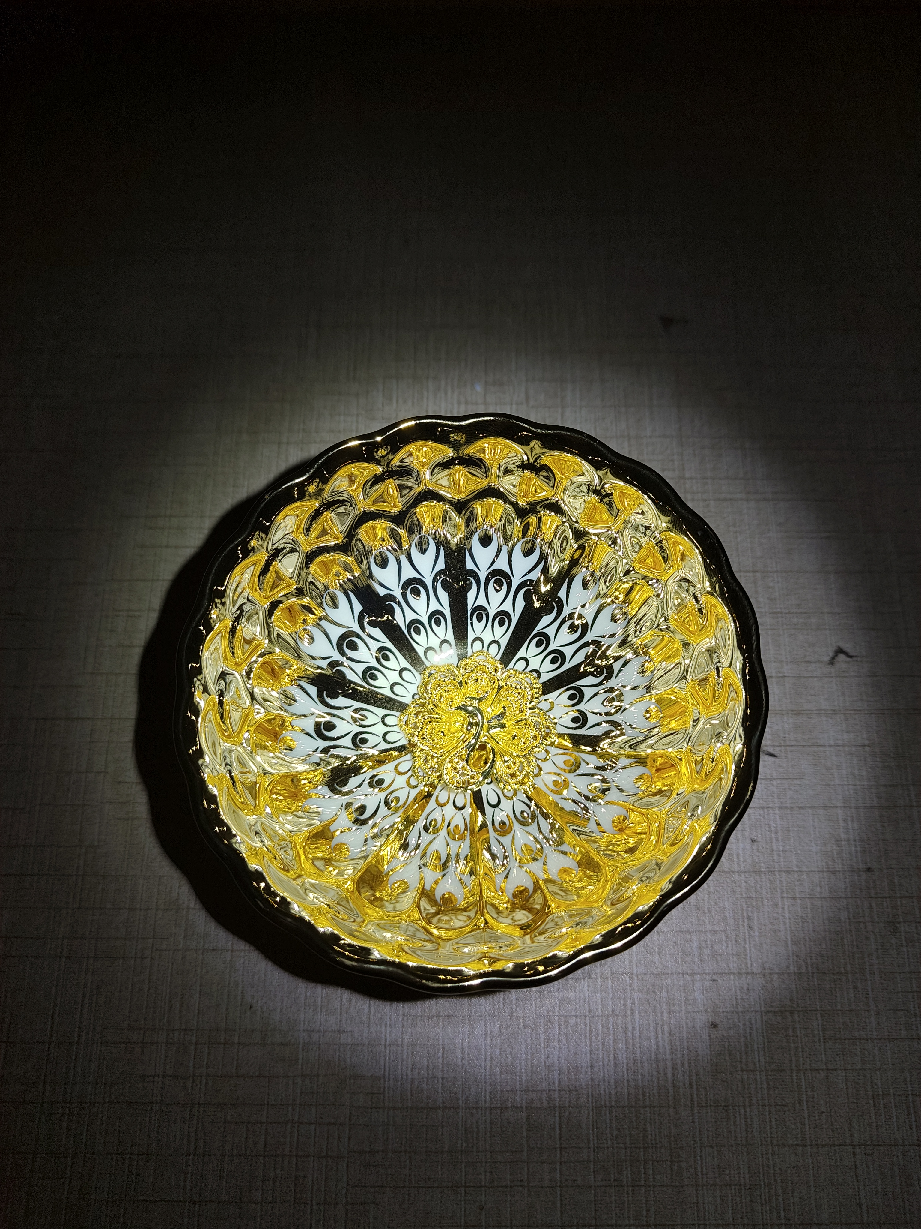 梦幻金 太阳花金孔雀杯 高端瓷器15（无礼盒）主人杯