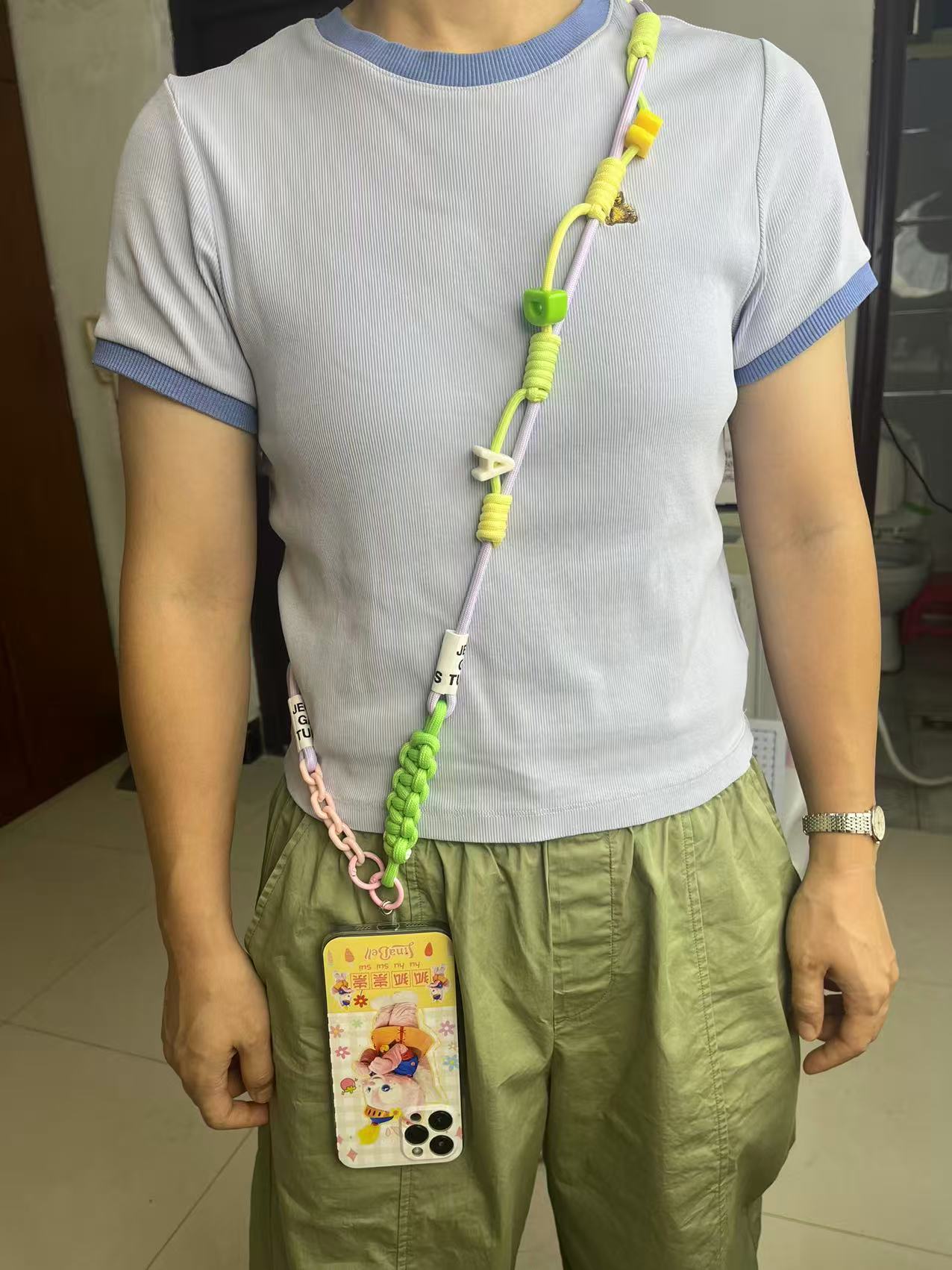 多巴胺手机斜挎绳正版萌粒DIY