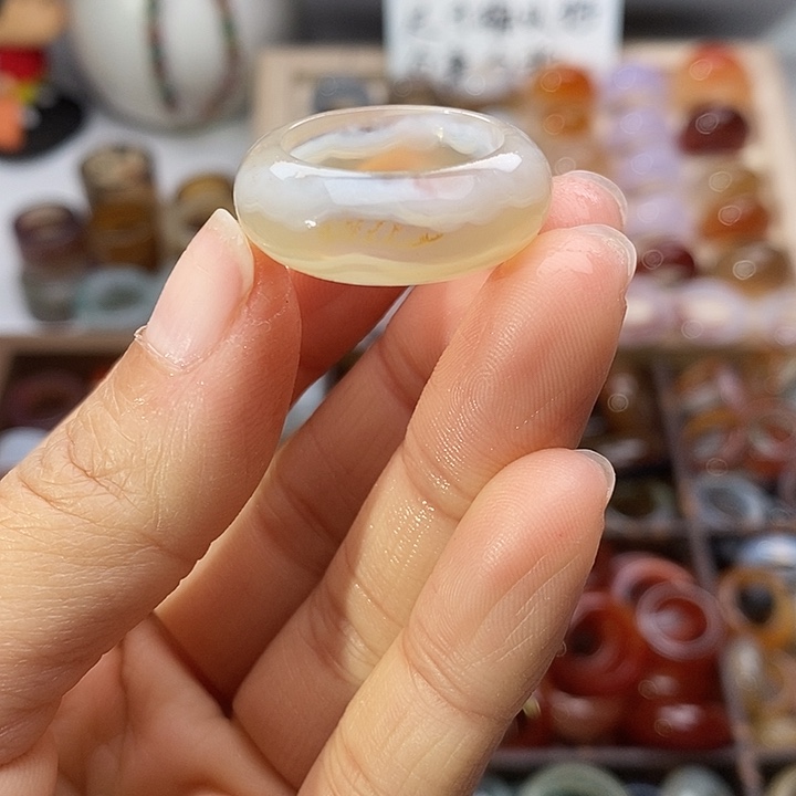 玛瑙/玉髓未镶嵌戒指A 73不退换港19内径18.9