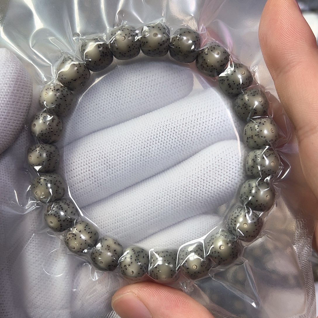 星月菩提手串10绿冰双留白a28