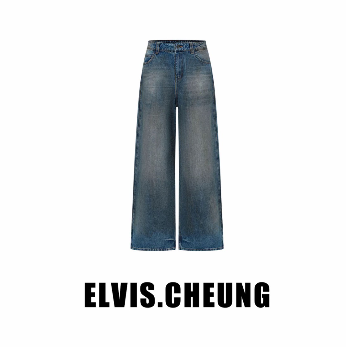 【张羽推荐】ELVIS.CHEUNG 蒋云 落档宽松阔腿牛仔裤
