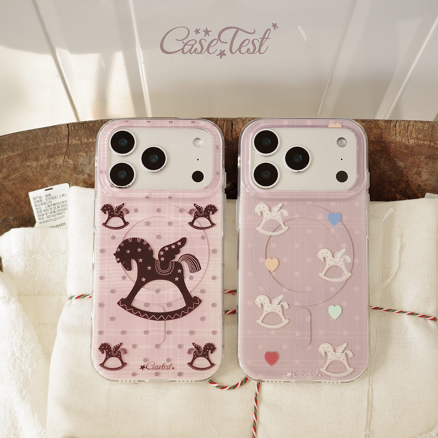 壳试验波点刺绣天马双层磁吸适用苹果17 16promax手机壳全包可爱