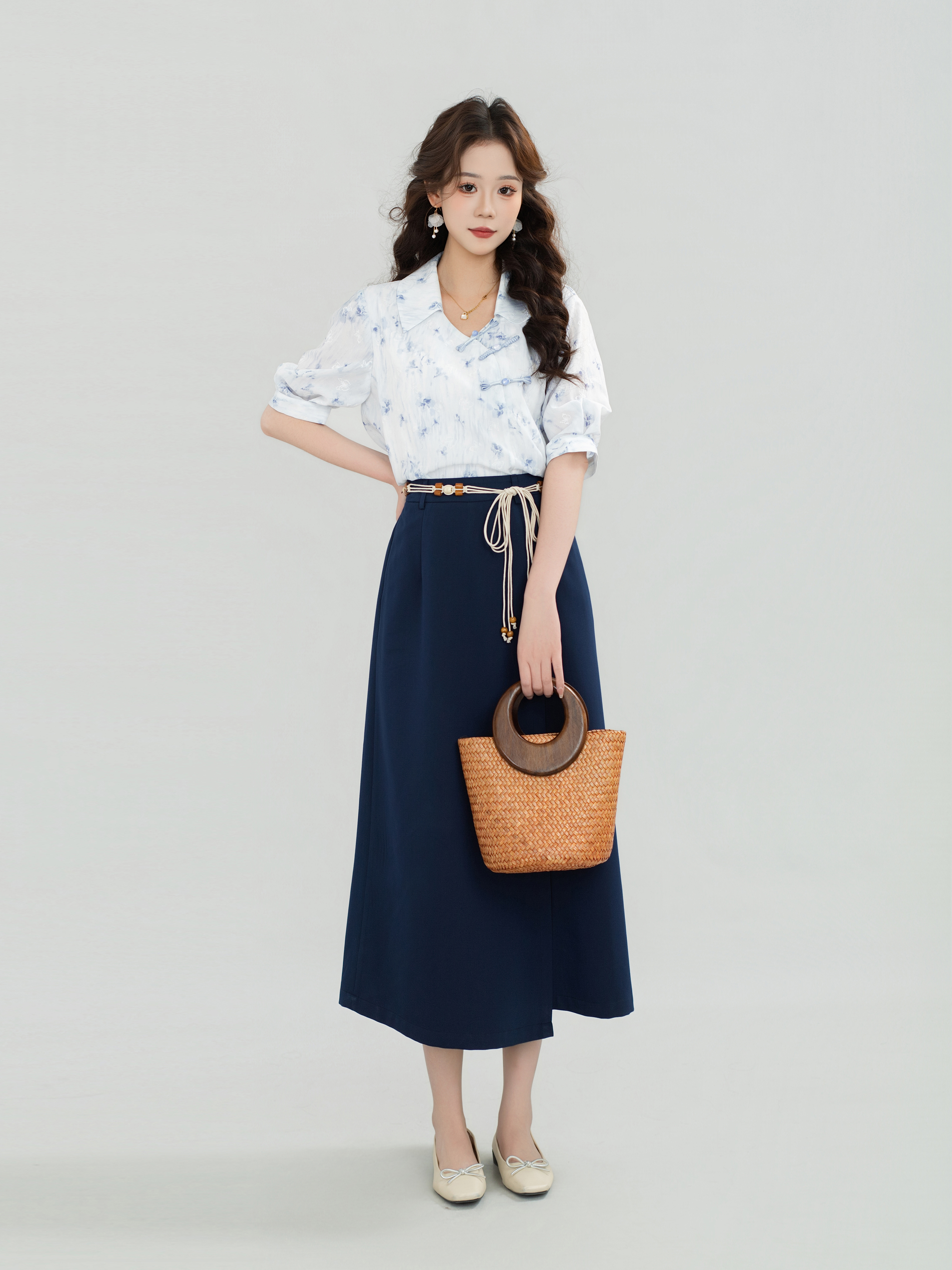 DaYuanSAD芷莹 25新款夏季气质百搭显瘦高腰简约半身裙#K0059