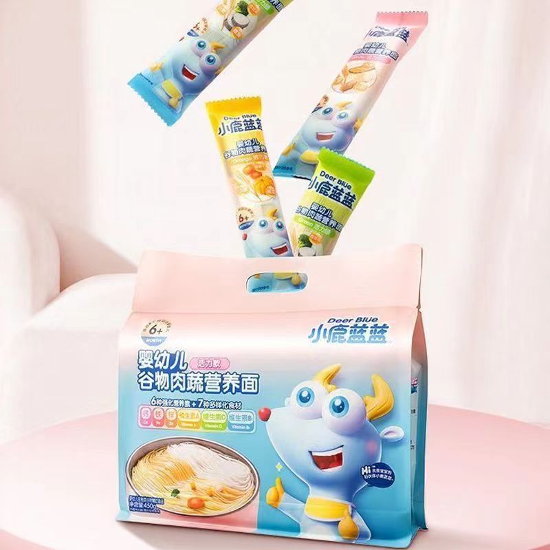 婴幼儿谷物肉蔬细面碎碎面蝴蝶面-小鹿蓝蓝