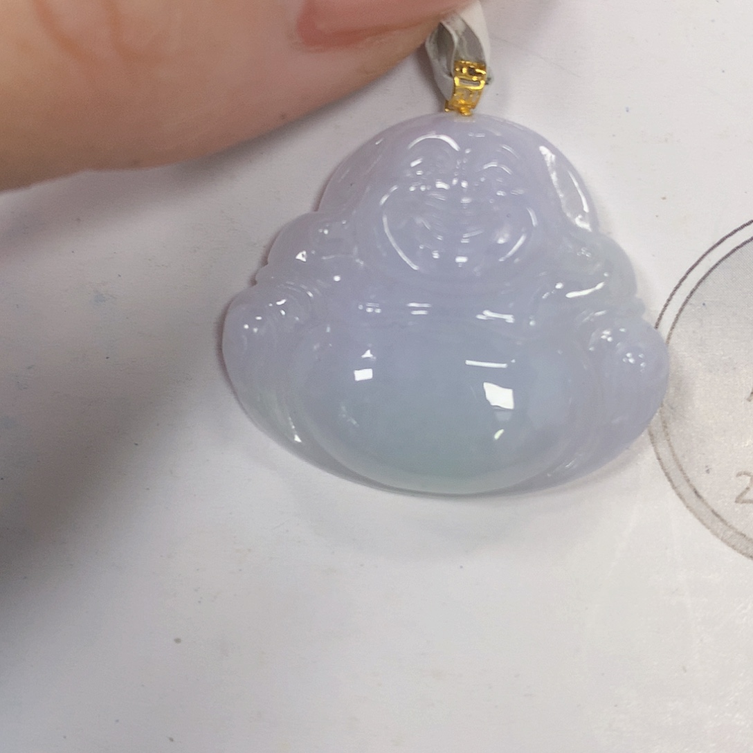 翡翠18K金镶嵌颈饰天然翡翠a货 百元以上9米证书费自理