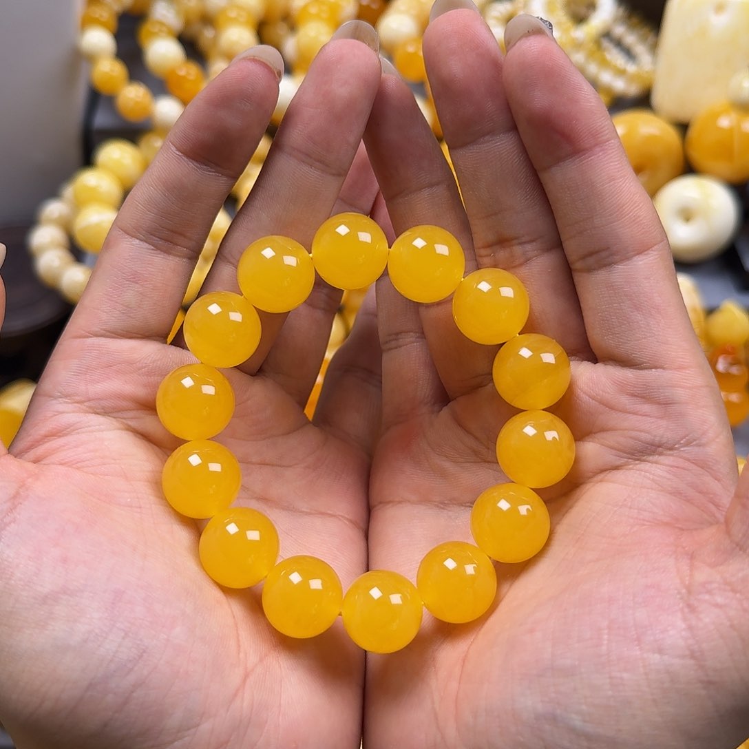 琥珀珠宝奇石未镶嵌同料16mm