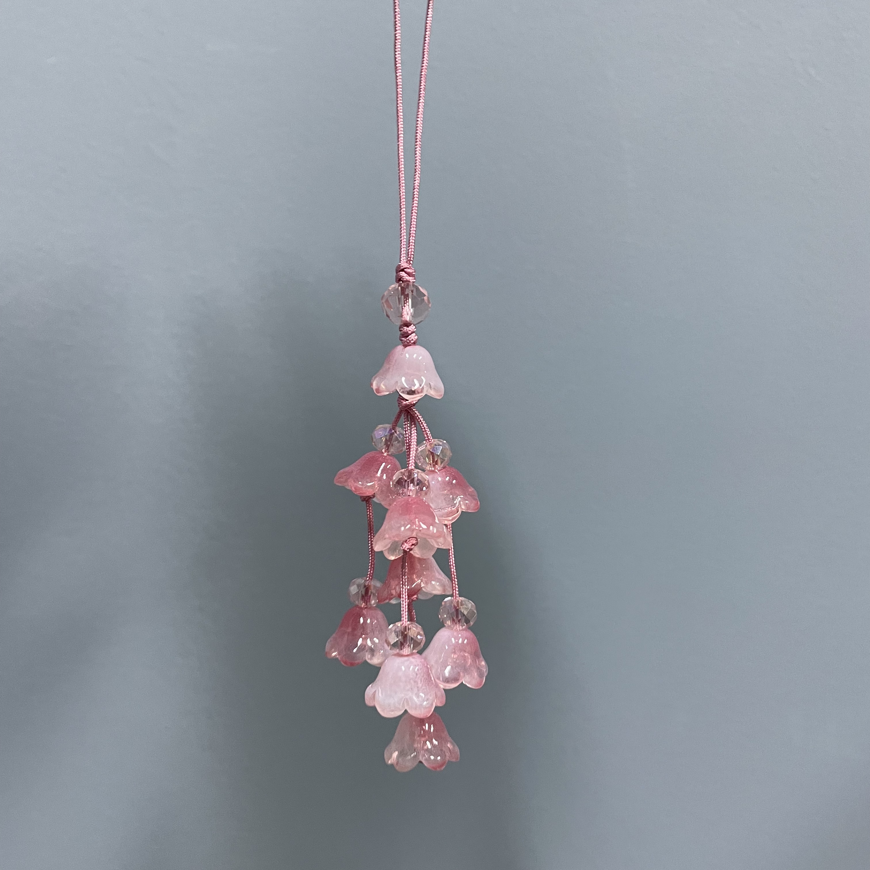 绳款西瓜粉花串手机坠D903