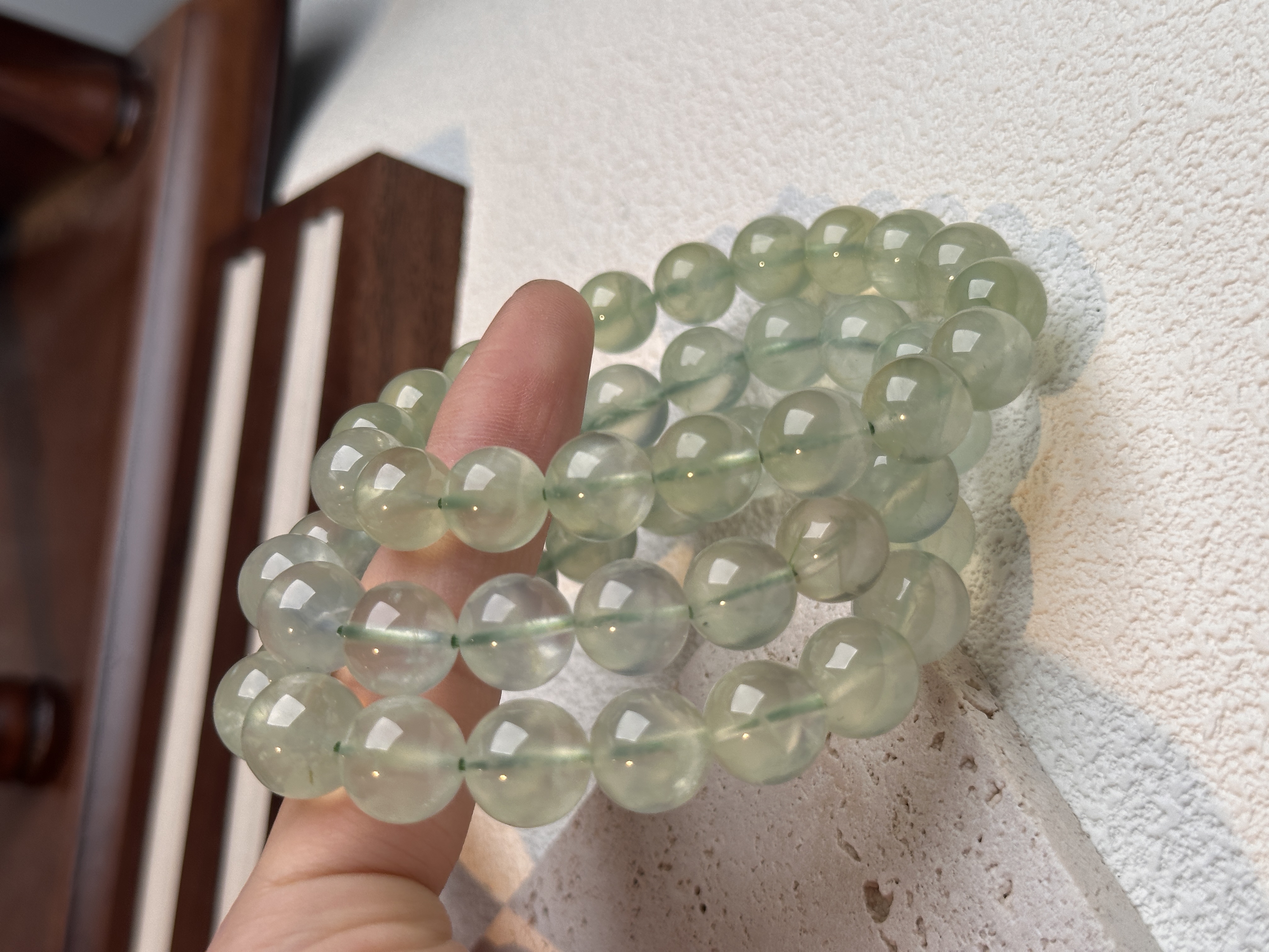 天然葡萄石素圈手串 多样性发其一 P03