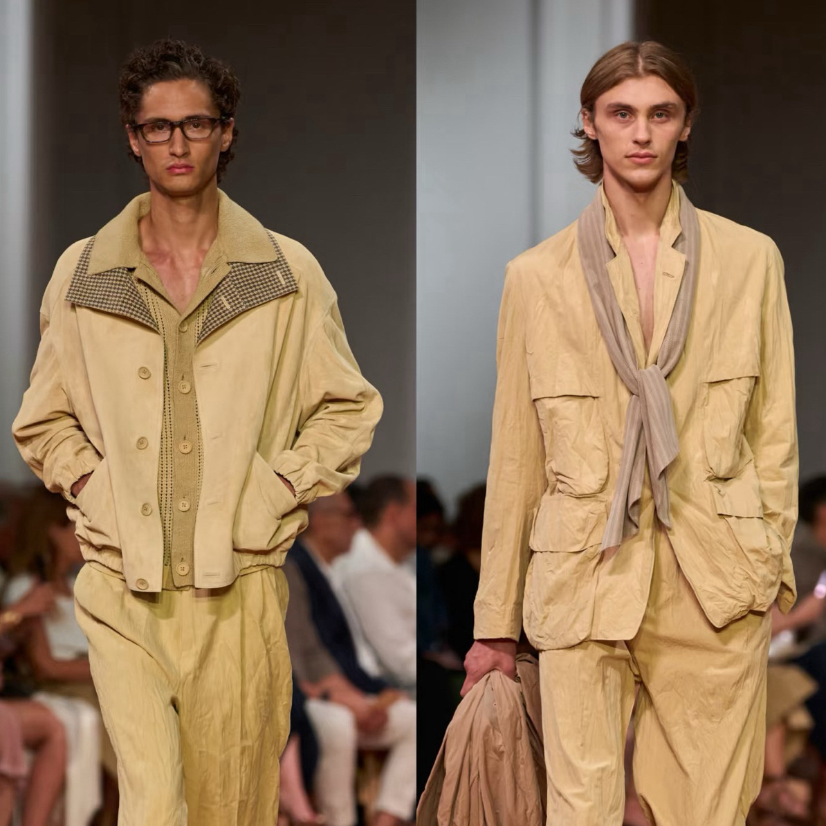 007编号 秋冬桑蚕丝山羊毛混纺抽绳系带男士卫裤休闲裤