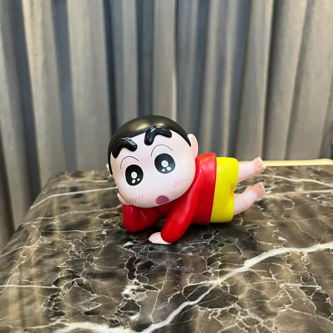 侧躺躺姿蜡笔小新摆件动漫野原新之助实心手办家居装饰品公仔网红