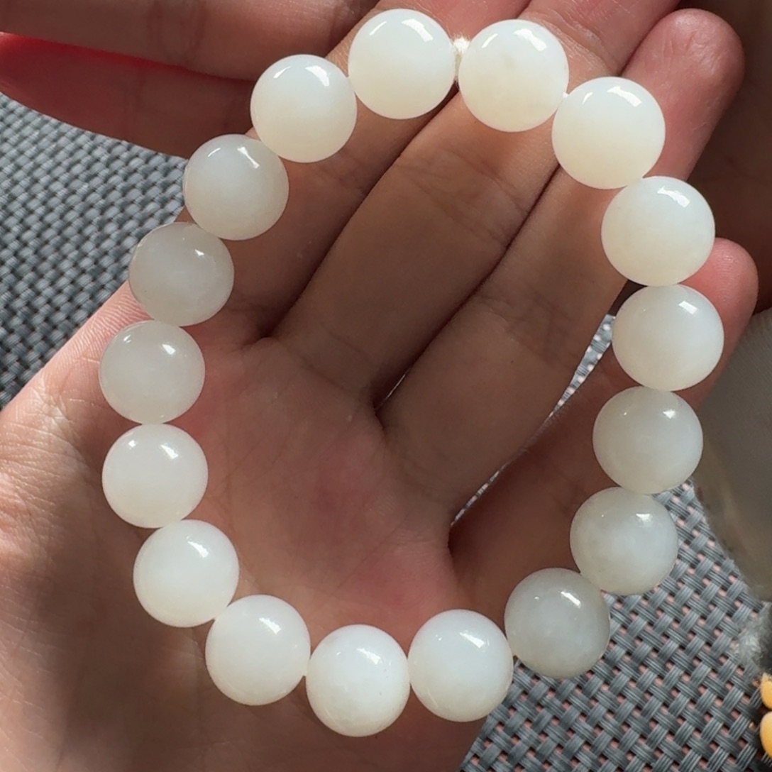 和田玉未镶嵌手链天泰卡12手串