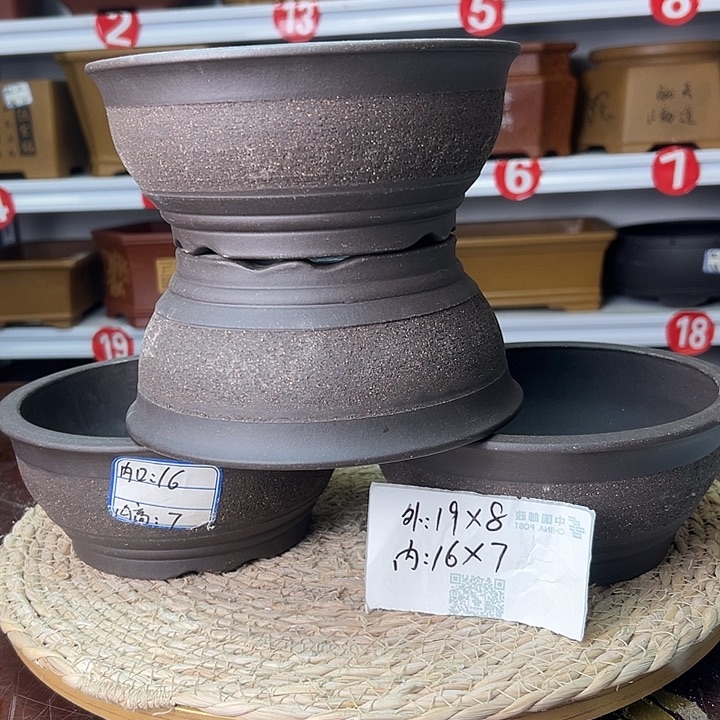 紫砂花盆蛇年大吉