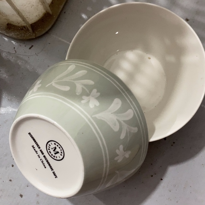 瓷片磁州窑出口手绘釉中彩面碗一对